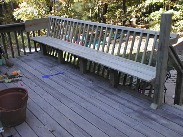 deck railing bench
